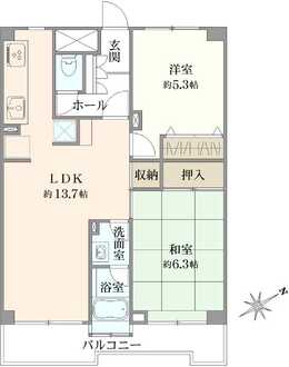 ハイタウン塩浜第弐　弐九号棟の間取図