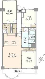 コープ野村夏見5号棟の間取図