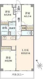 ルネ市川中山マンションの間取図