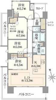 ザ・レジデンス津田沼奏の杜テラスの間取図