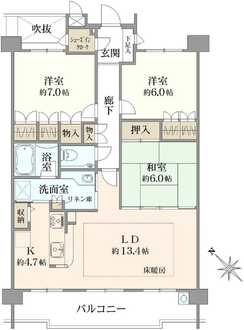 アルファグランデ市川妙典の間取図