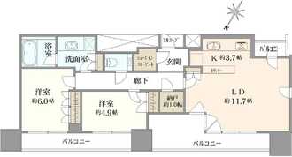 カテリーナ三田タワースイートウエストアークの間取図