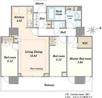 プラウドタワー芝浦の間取図