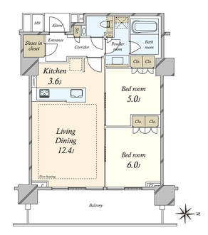 プラウド恵比寿ヒルサイドガーデンの間取図