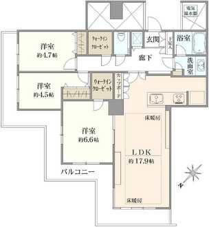 晴海アイランドトリトンスクエアビュータワーの間取図