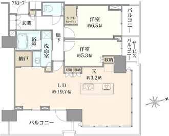 プラウドタワー芝浦の間取図
