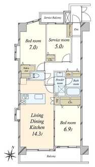 ヒルズ武蔵小杉の間取図