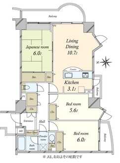 朝日マンション駒場B棟の間取図