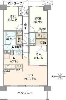 ザ・パークハウス国分寺四季の森　G棟ガーデン街区の間取図