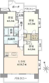 東急ドエル・アルス千住の間取図