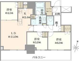 プラウドタワー金町の間取図