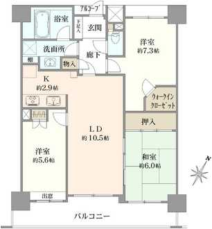 藤和シティホームズ豊洲の間取図