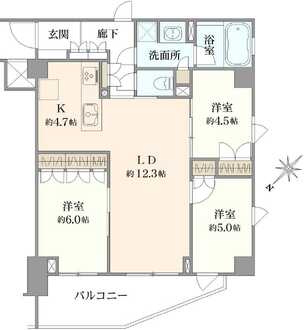 オープンレジデンシア西葛西の間取図