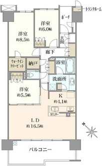 プラウド新浦安パームコートA棟の間取図