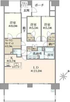 パークシティモアナヴィラ新浦安の間取図