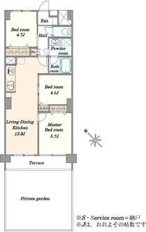 日商岩井宇喜田マンションの間取図
