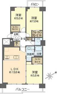 シティコープ清新 15号棟の間取図