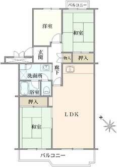 入船北エステート29号棟の間取図