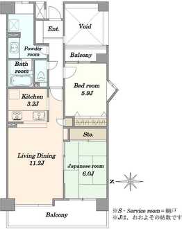 コープ野村クローバー・シティ与野四番館の間取図
