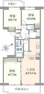 コープ野村バードウッド鶴見2番館の間取図