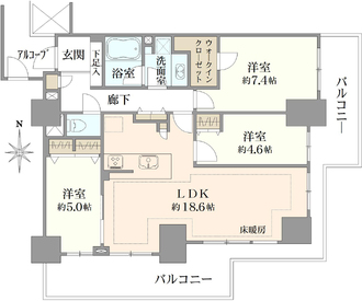 Brillia Tower KAWASAKIの間取図