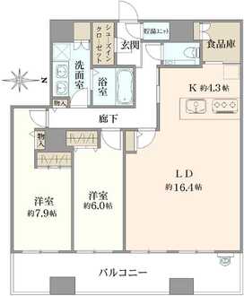 ラゾーナ川崎レジデンスセントラルタワーの間取図