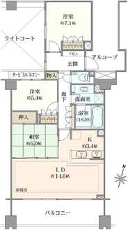 クレッセント新川崎エグゼの間取図