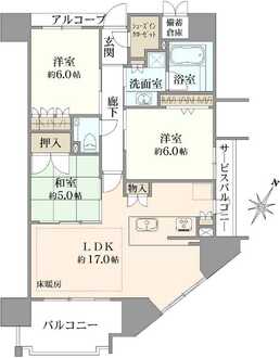 グランレ・ジェイド高槻天神の間取図