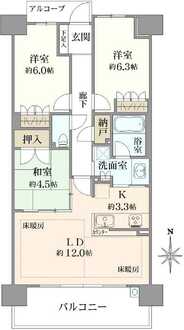 プラウドシティ茨木　Avenue Courtの間取図