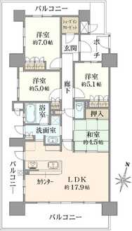 ルネ高槻リバーサイドガーデンの間取図