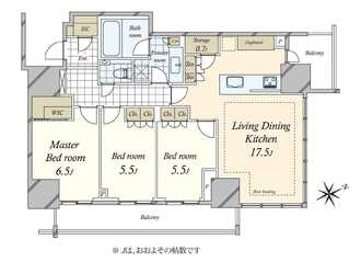 ブランズタワー芝浦の間取図