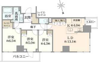 クラッシィタワー東中野の間取図