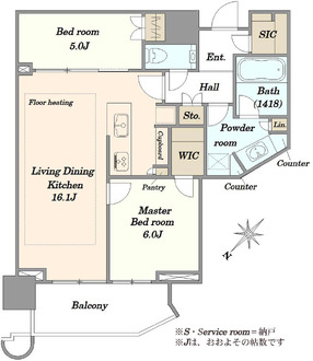 パークタワー勝どき ミッドの間取図