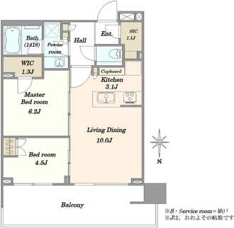 HARUMI FLAG PARK VILLAGE晴海フラッグT棟の間取図