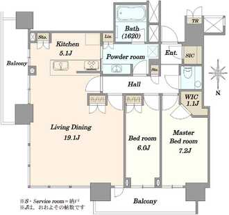 ザ・パークハウス晴海タワーズ ティアロレジデンスの間取図