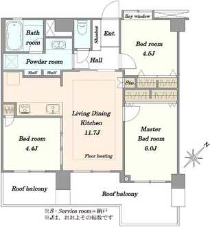 ライオンズマンション月島第2の間取図