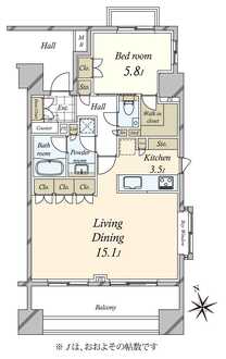 クオリア恵比寿パークフロントの間取図