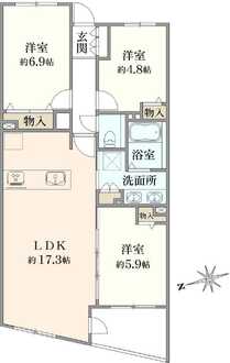 神楽坂トワイシアヒルサイドレジデンスの間取図