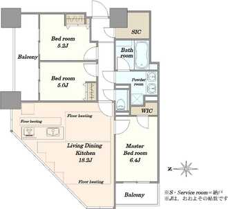 プラウドタワー千代田富士見の間取図