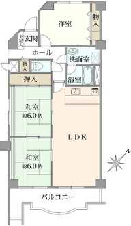 ハイロイヤル緑地公園パート2A棟の間取図