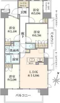 プレミストひばりが丘シーズンビューの間取図