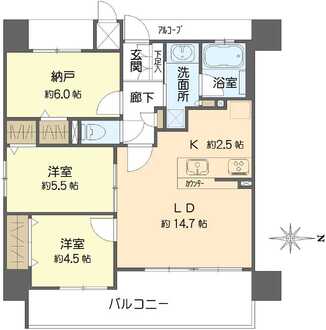 ブラームス東住吉の間取図