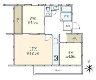 浅香山住宅22号棟の間取図