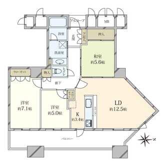 上本町ヒルズマークの間取図