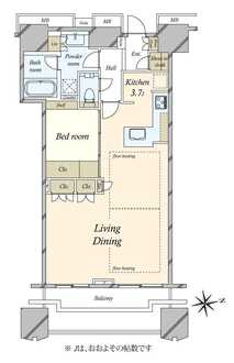 富久クロスコンフォートタワーの間取図