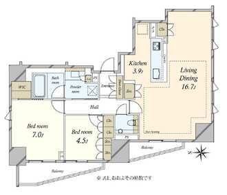 グランスイート四谷エクシアの間取図