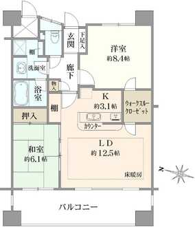 グランレーヴ川口の間取図