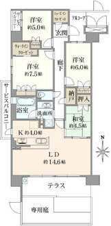 京都桂川つむぎの街グランスクエアの間取図