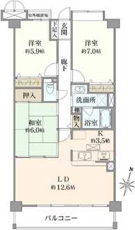 京都北白川アーバンコンフォートの間取図