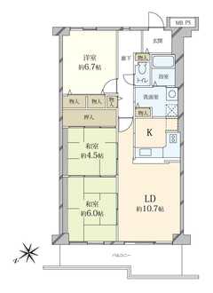 ルネ下鴨東の間取図
